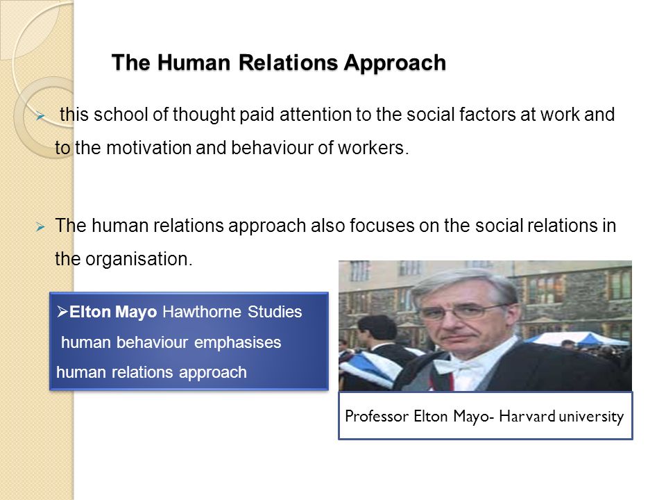 Human Relations Theory by Elton Mayo